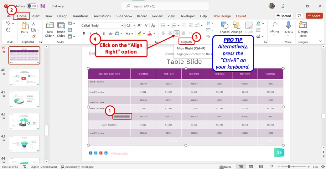 approve Splash Go back How to Align Text in Table in PowerPoint? [Complete Guide!]￼￼ - Art of  Presentations
