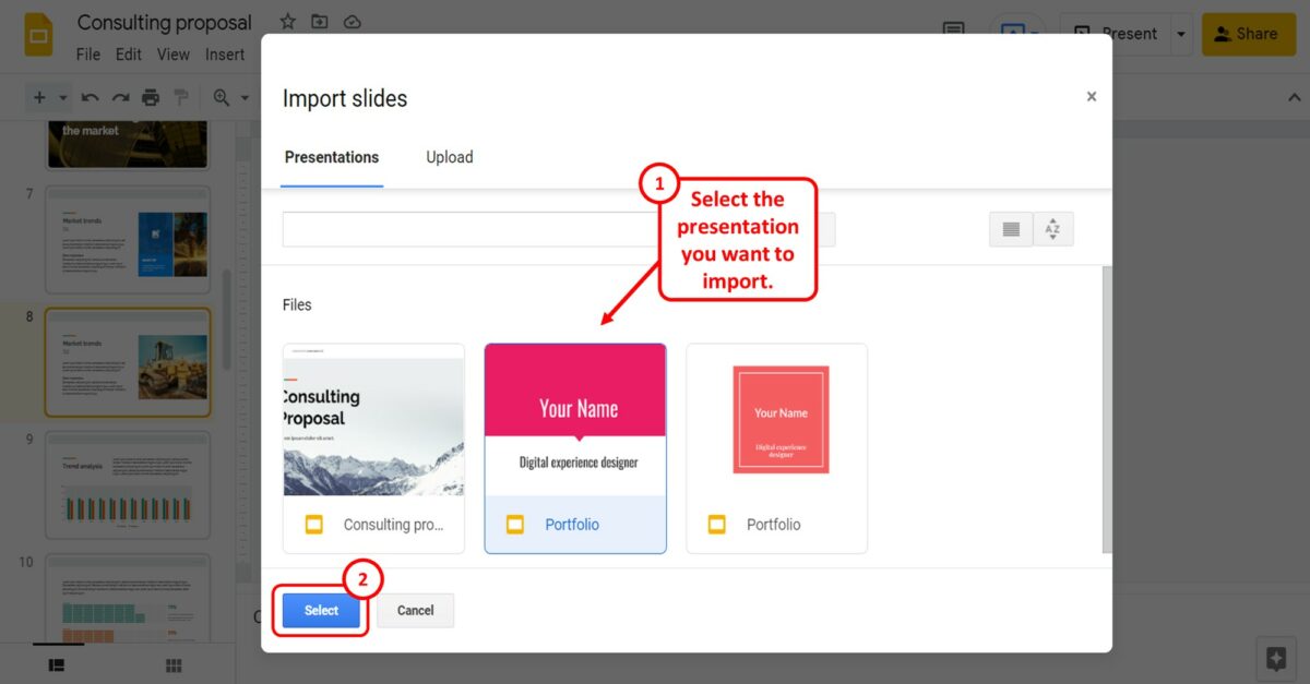 publish a google slide presentation