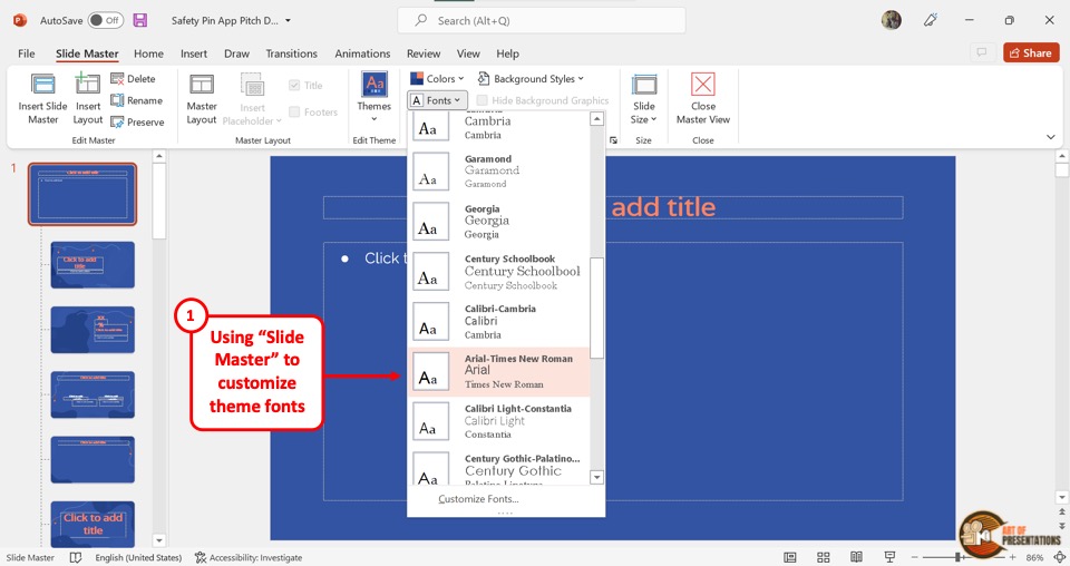 powerpoint apply slide master to existing presentation