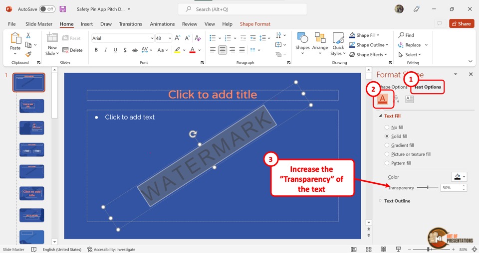 presentation may have multiple slide master