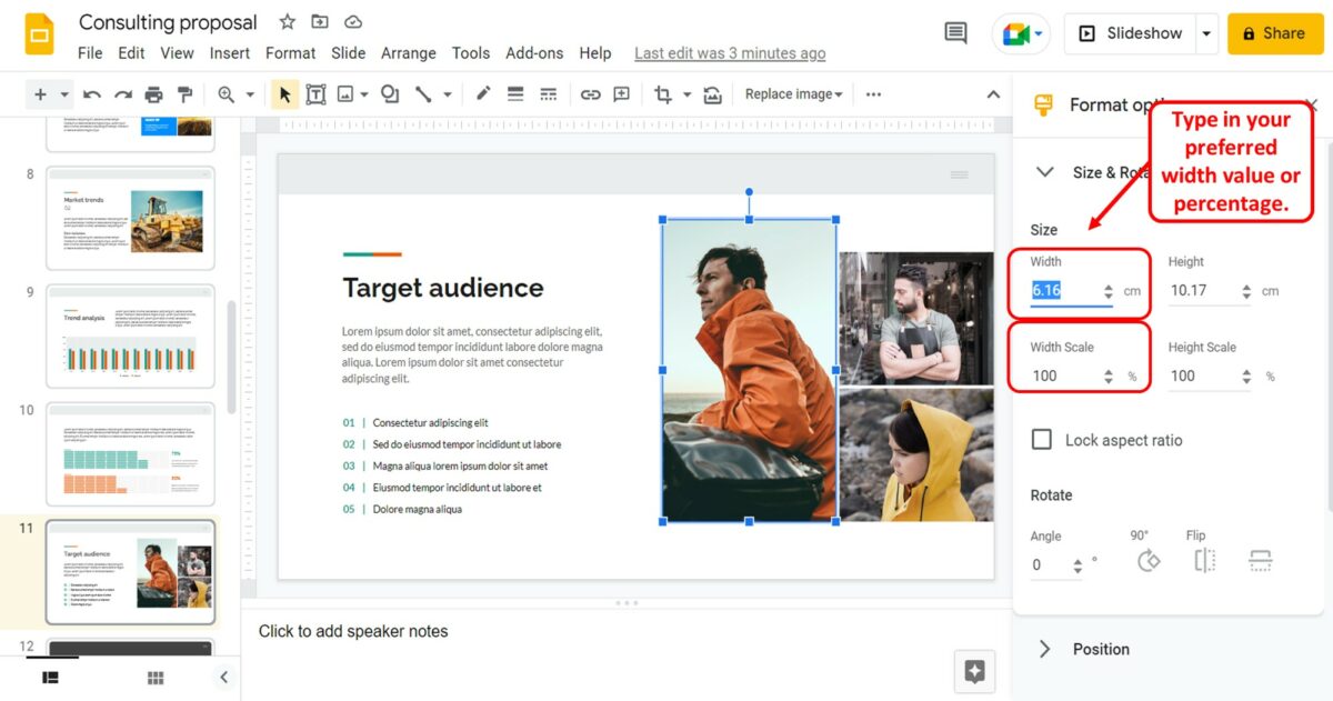 image editing presentations