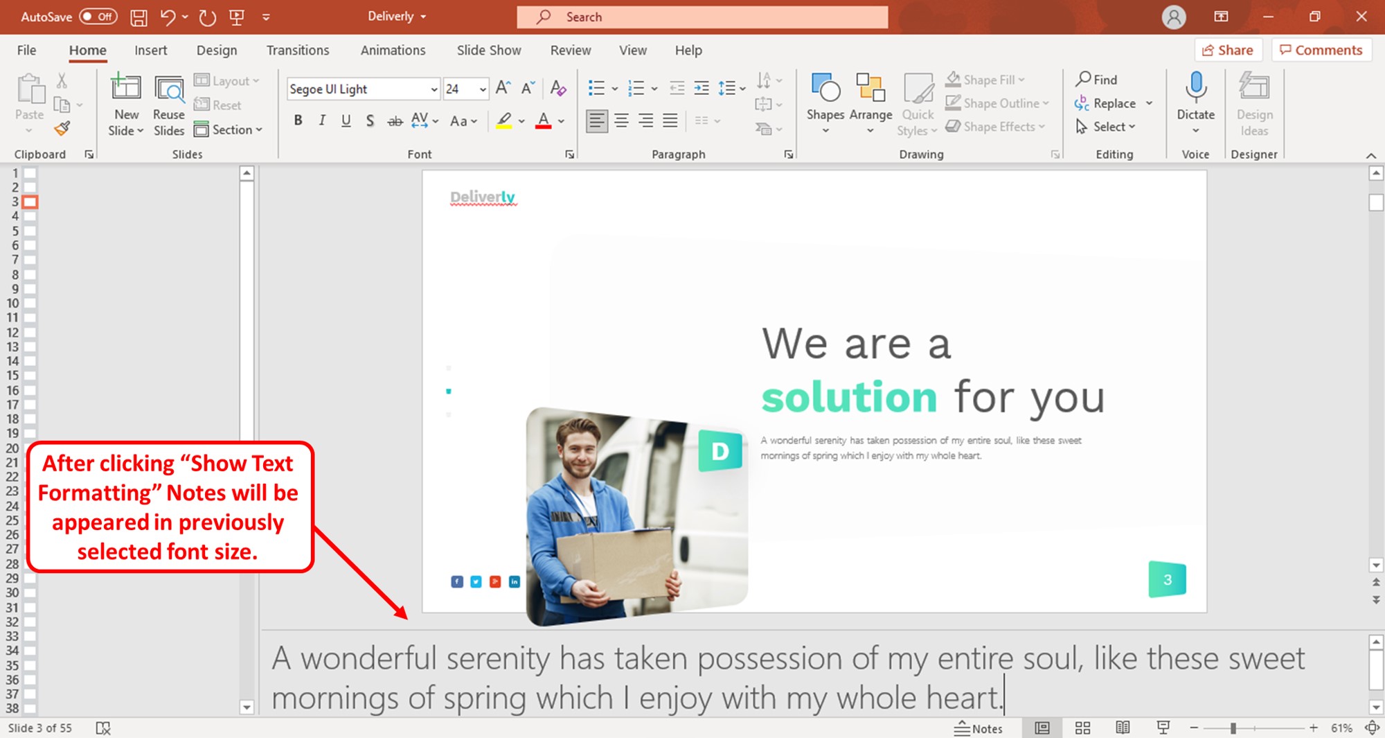 How To Change Size Of Notes In Powerpoint