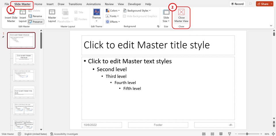 presentation slide delete