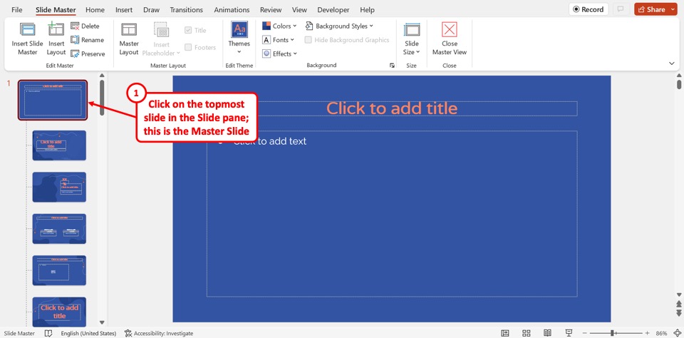 remove presentation title powerpoint